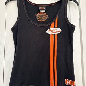 Harley-Davidson Black Tee with Orange Stitching